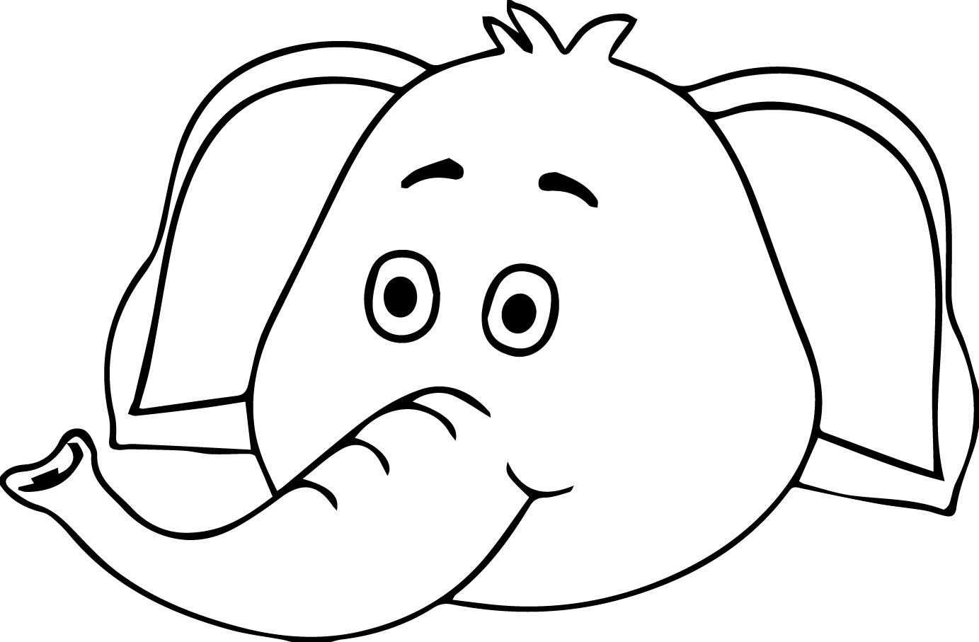 Elephant Face Coloring Pages 1383x907 Elephant Face Coloring Pages