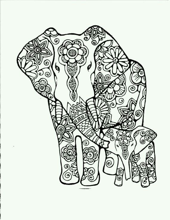 570x738 Elephant Projects To Try Adult Coloring, Coloring