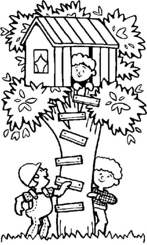 594x992 Treehouse With Elevator Coloring Page Color Luna Treehouse