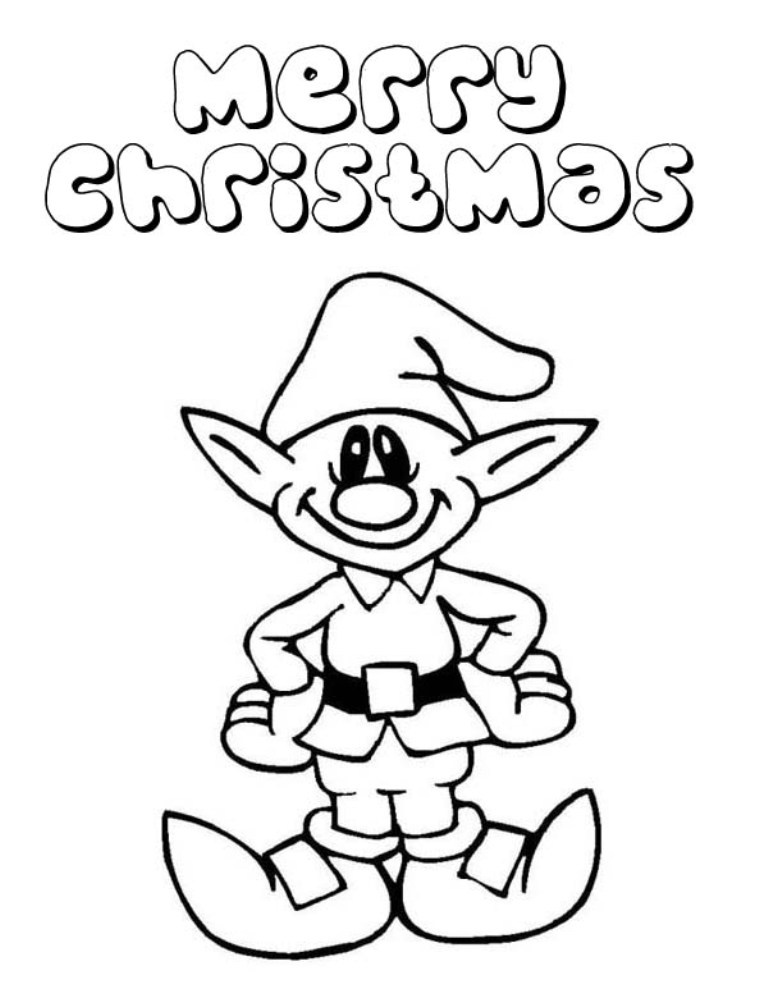 768x993 Printable Christmas Elf Coloring Pages