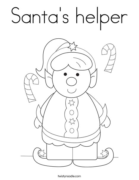 Santa's Helper Coloring Page 468x605 Santa's Helper Coloring Page