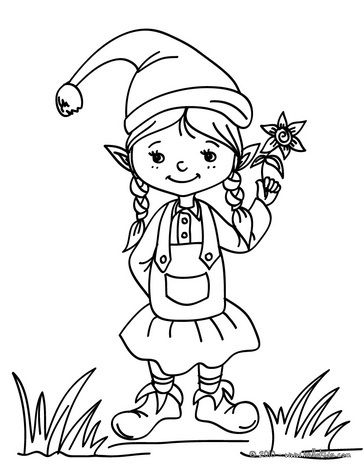 Cute Little Girl Elf Coloring Pages 364x470 Cute Little Girl Elf Coloring Pages