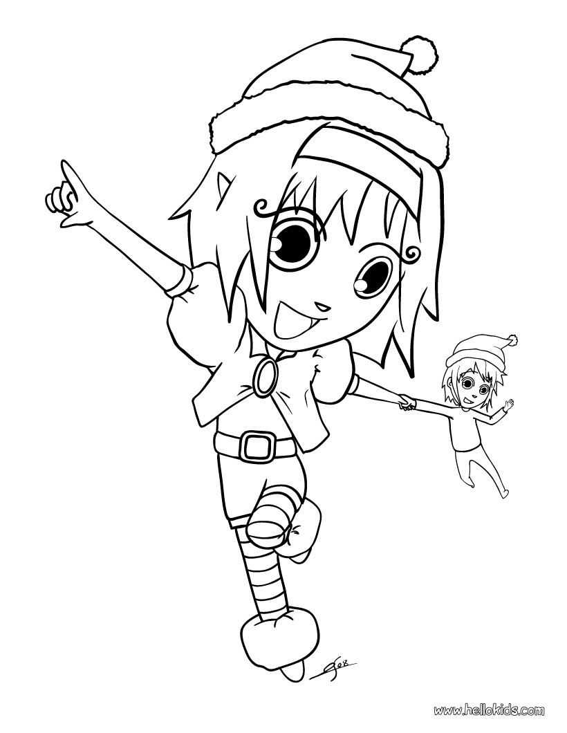 Christmas Girl Elf Coloring Pages Hellokids Com For Page 820x1060 Christmas Girl Elf Coloring Pages Hellokids Com For Page