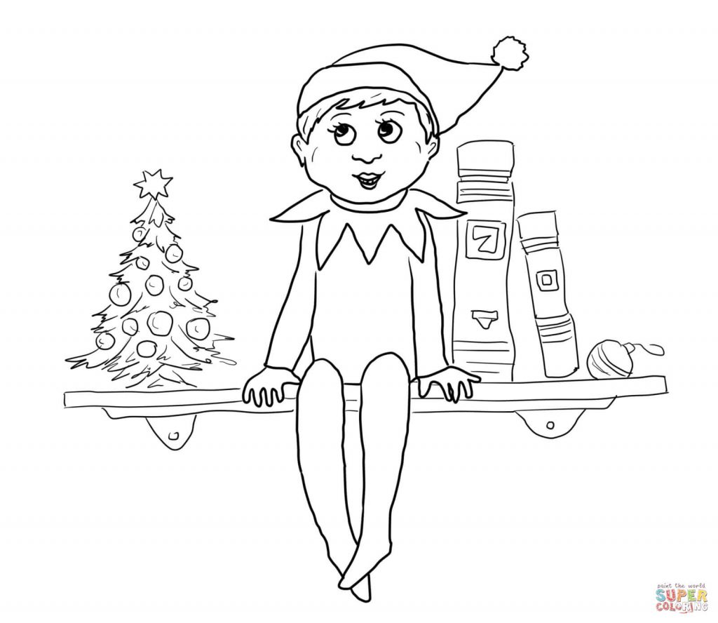 Elf On A Shelf Coloring Pages Free 1024x888 Elf On A Shelf Coloring Pages Free