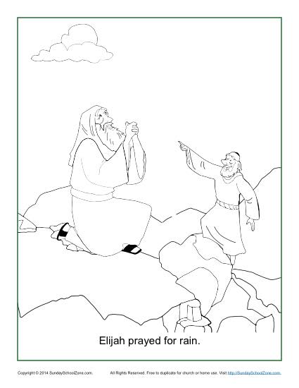 425x550 Elijah Prayed For Rain Coloring Page Rain, Sunday School