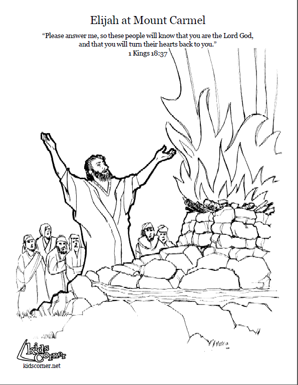 595x769 Elijah On Mount Carmel. Coloring Page, Script And Bible Story