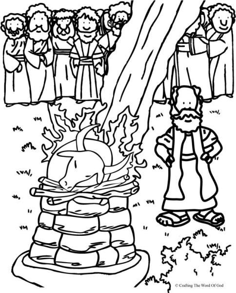 484x600 Elijah And The Prophets Of Baal Coloring Page Old Testament