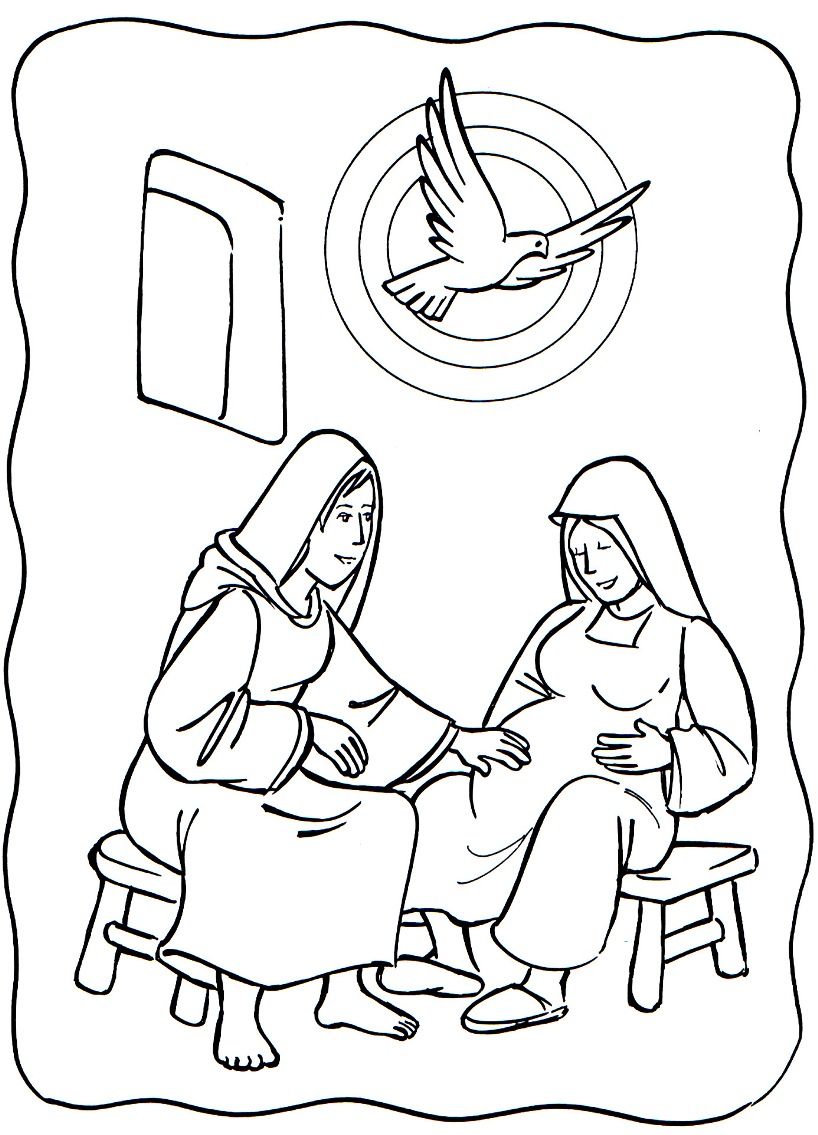 818x1135 Luke 139 56 Mary Visited Elizabeth Mary Amp Elizabeth Coloring