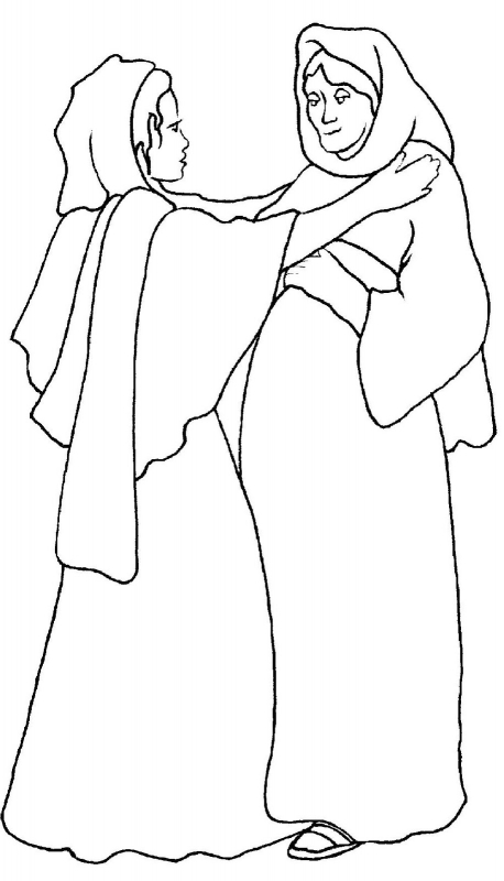 458x800 Mary Visits Elizabeth Coloring Page Coloring Pages Kids Collection