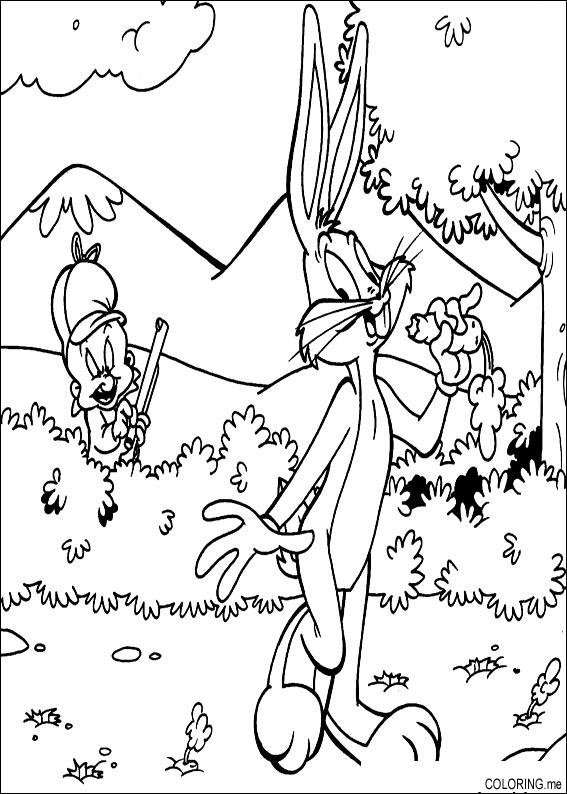 Coloring Page Bugs Bunny And Elmer Fudd 567x794 Coloring Page Bugs Bunny And Elmer Fudd