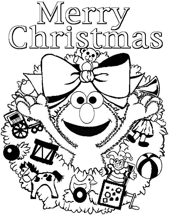 585x740 Elmo Christmas Coloring Pages
