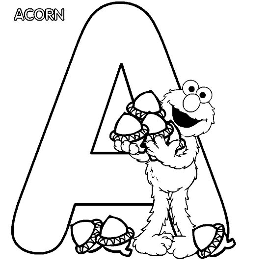 550x550 Free Printable Elmo With Alphabet Letter A Coloring Pages