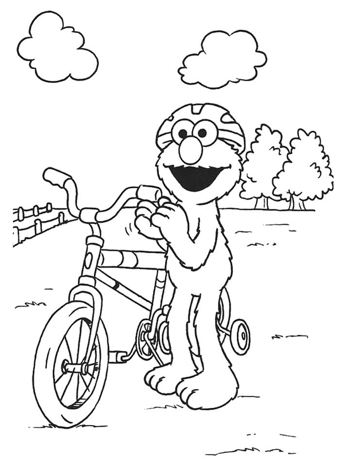 700x945 Elmo Playing Bicycle Coloring Page Printable Do Dads
