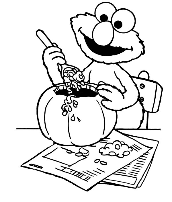 600x704 Elmo Halloween Coloring Pages Elmo Make Halloween Pumpkin Coloring