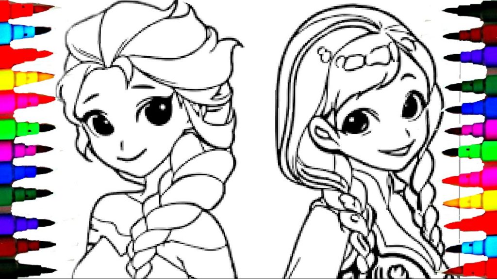 1024x576 Frozen Elsa And Anna Coloring Page Diy Craft Ideas Disney Pages