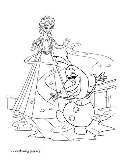 Elsa And Olaf Coloring Pages