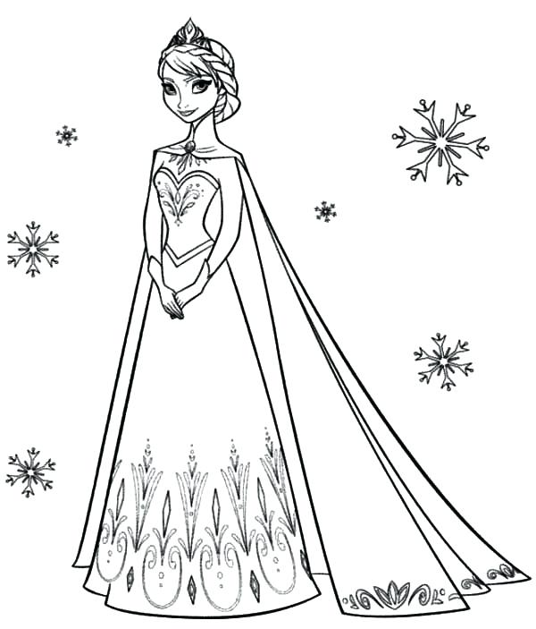 600x703 Elsa Frozen Coloring Pages