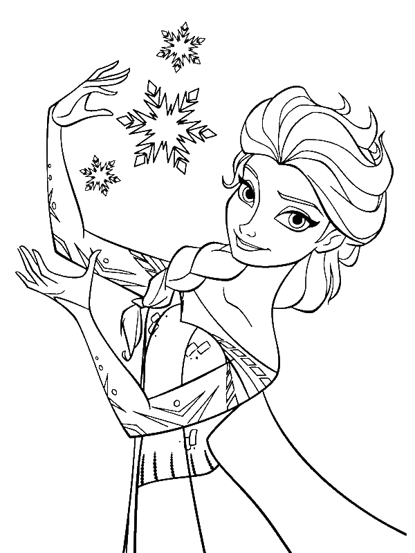 Elsa The Snow Queen Making Snowflakes Coloring Page 600x800 Elsa The Snow Queen Making Snowflakes Coloring Page