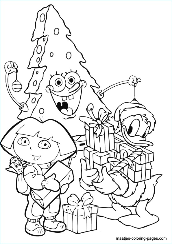 Decorating Christmas Tree Coloring Pages 595x842 Decorating Christmas Tree Coloring Pages