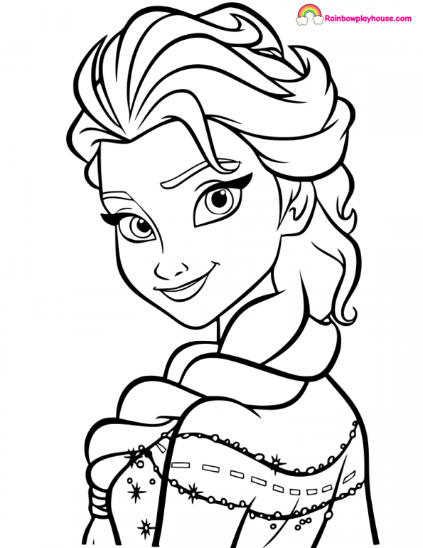 Frozen Elsa Coloring Page 595x770 Frozen Elsa Coloring Page