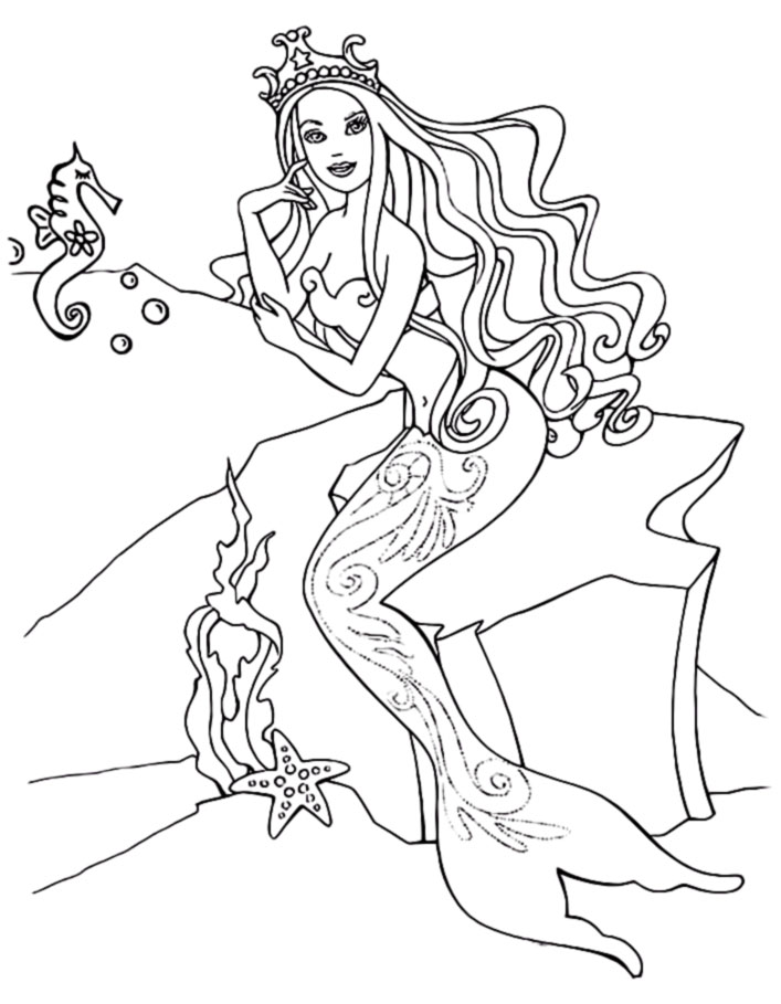 Barbie Mermaid Coloring Pages 707x909 Barbie Mermaid Coloring Pages