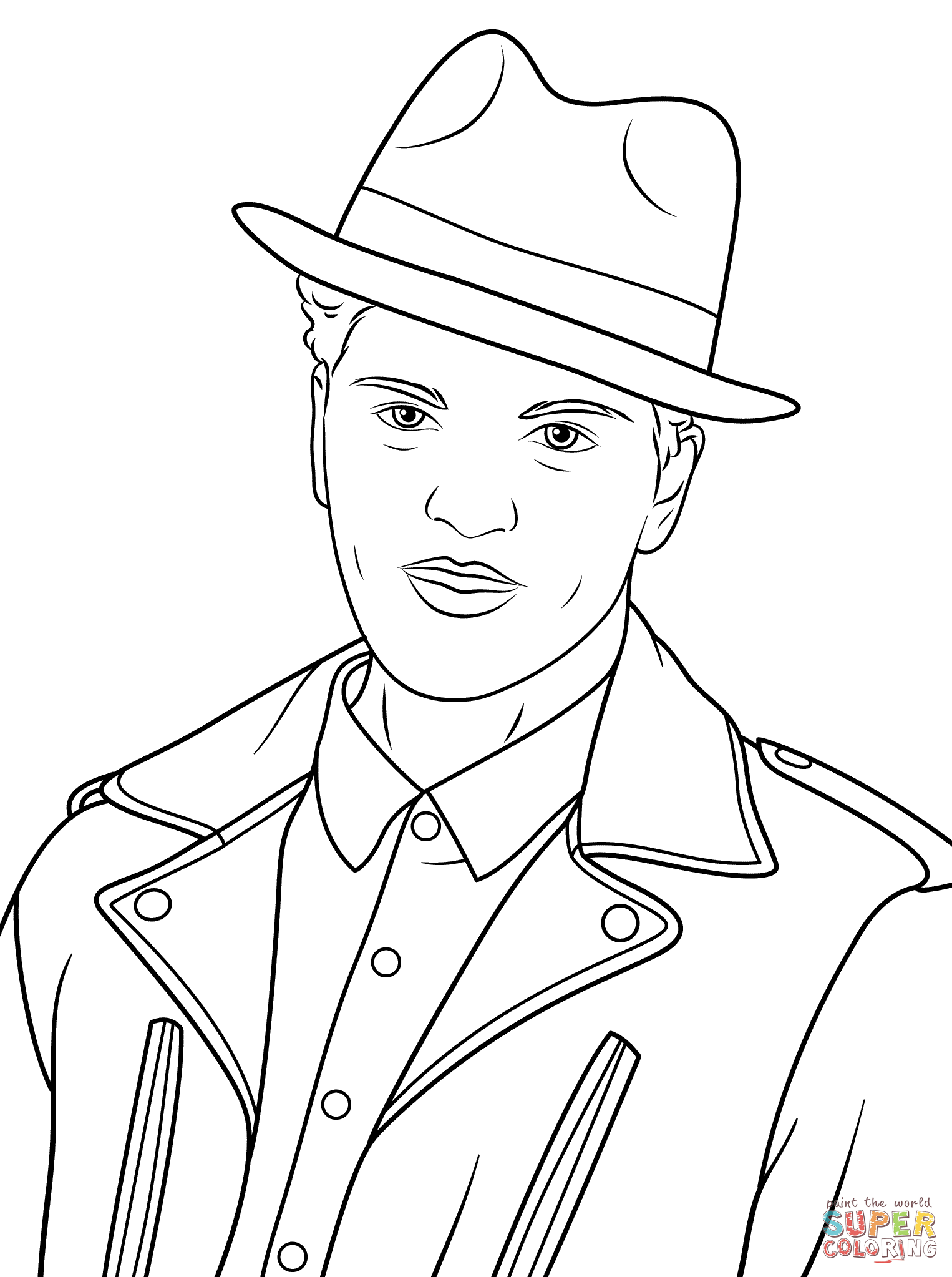 1526x2046 Bruno Mars Coloring Page Free Printable Pages Stunning Elvis