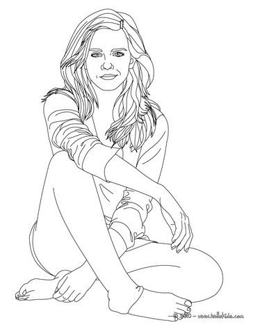 364x470 Emma Watson Seated Coloring Page. More Emmq Watson Content