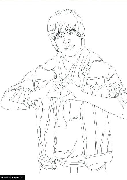 441x625 Justin Bieber Para Colorear Justin Bieber Heart Sign Coloring Page