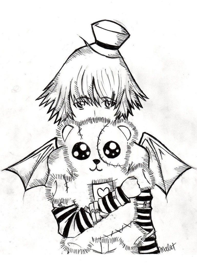 768x1024 Emo Anime Coloring Pages 19 Animemangadrawings