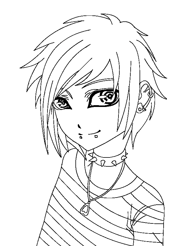 650x828 Anime Emo Coloring Page Coloring Related Emo, Wood