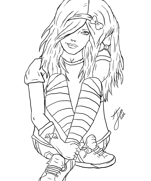 500x600 Emo Girl Coloring Pages Emo Girl Coloring Pages Coloring Me
