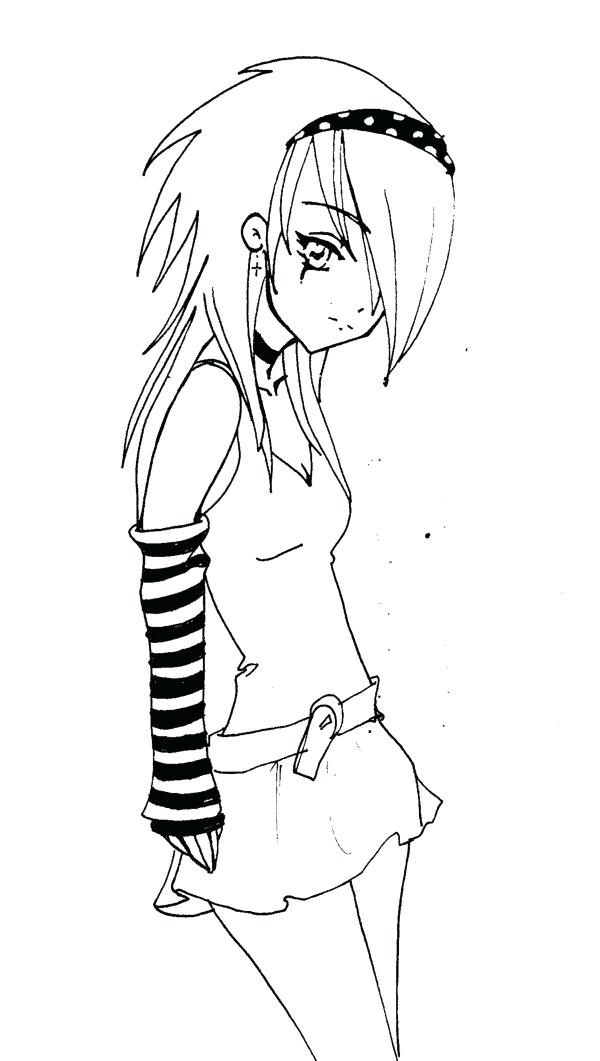 600x1061 Emo Girl Coloring Pages Emo Girl Coloring Pages Pin Drawn Emo