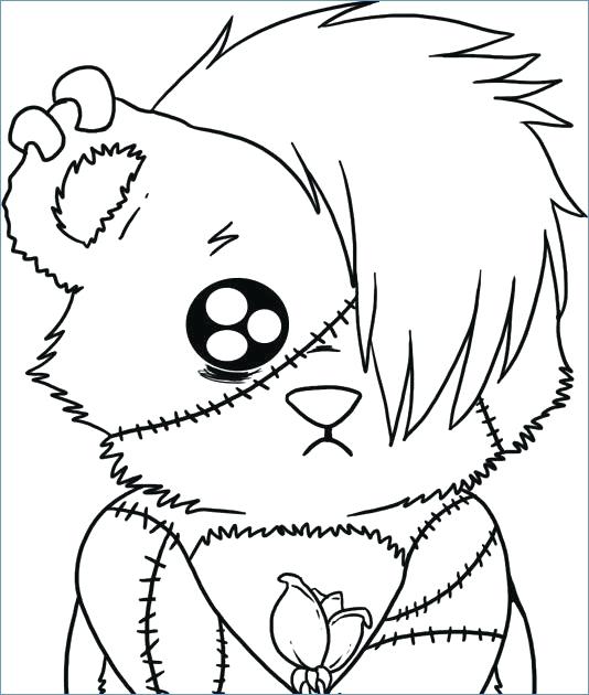 534x630 Cute Bear Costume Coloring Pages Emo Teddy Bear Coloring Pages Emo