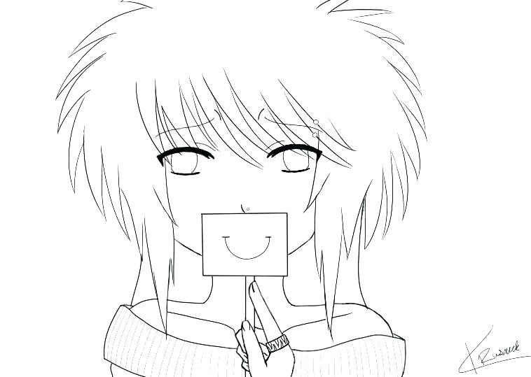 Emo Girl Coloring Pages 758x539 Emo Girl Coloring Pages