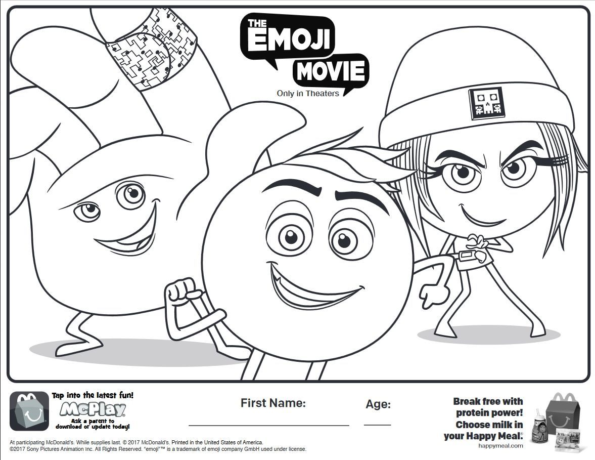 The Best Here Is Happy Meal Emoji Movie Coloring Page Click Pic 1177x909 The Best Here Is Happy Meal Emoji Movie Coloring Page Click Pic
