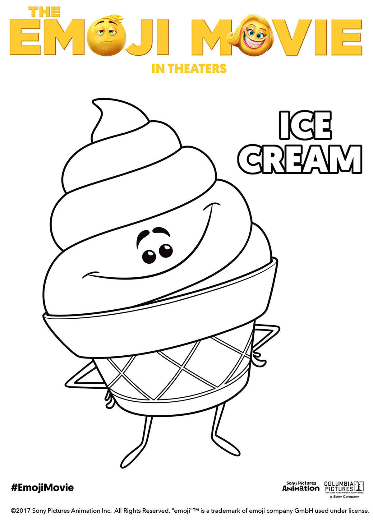 The Emoji Movie Ice Cream Coloring Pages Free Movie Coloring 1200x1679 The Emoji Movie Ice Cream Coloring Pages Free Movie Coloring