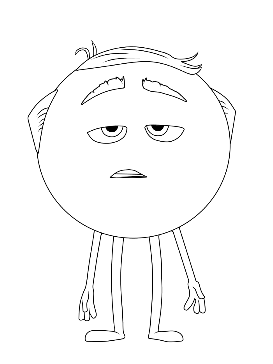 Emoji Movie Coloring Pages Gene's Dad Mel Meh 900x1200 Emoji Movie Coloring Pages Gene's Dad Mel Meh