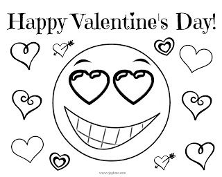 Free Printable Happy Valentine's Day Emoji Coloring Page 320x256 Free Printable Happy Valentine's Day Emoji Coloring Page