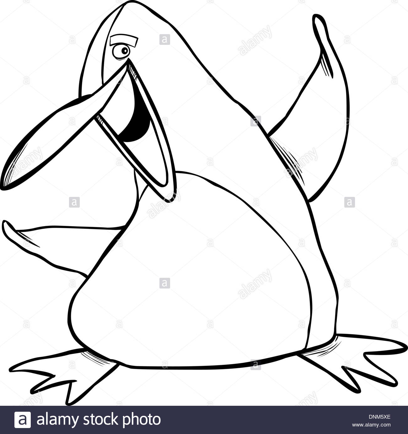 1300x1384 Cartoon Illustration Of Happy Emperor Penguin Coloring Page Stock