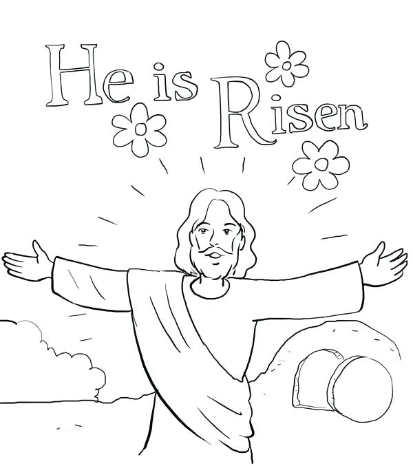 Jesus Resurrection Coloring Pages He Is Risen In Resurrection 600x677 Jesus Resurrection Coloring Pages He Is Risen In Resurrection