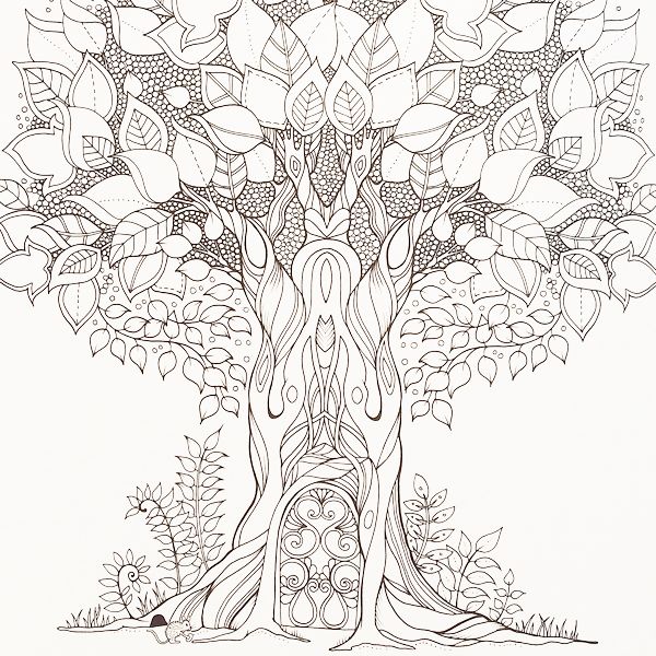 A Whimsical Tree Crying Out To Be Coloured By Johanna Basford 600x600 A Whimsical Tree Crying Out To Be Coloured By Johanna Basford