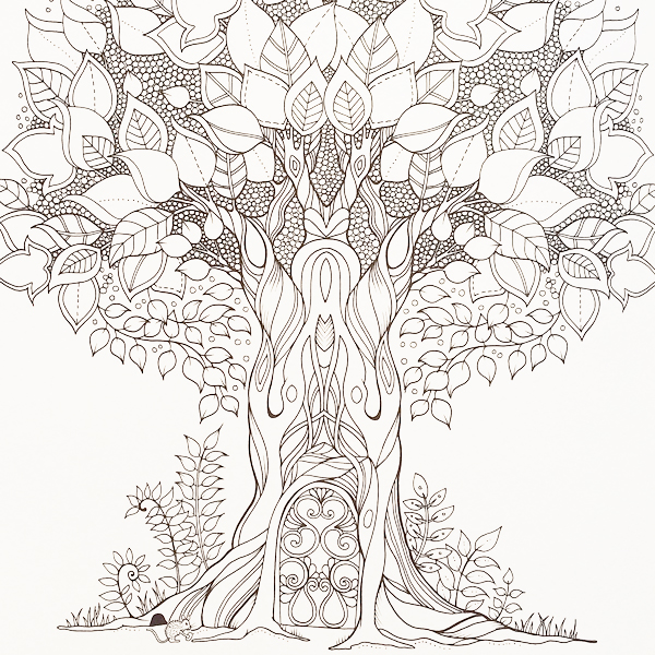 600x600 Enchanted Forest Coloring Page