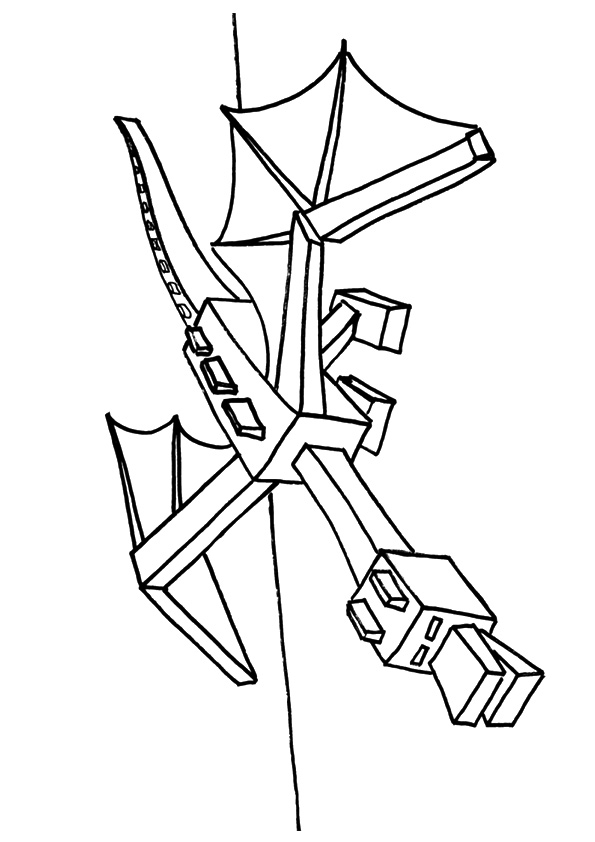 595x842 Minecraft Ender Dragon Coloring Page