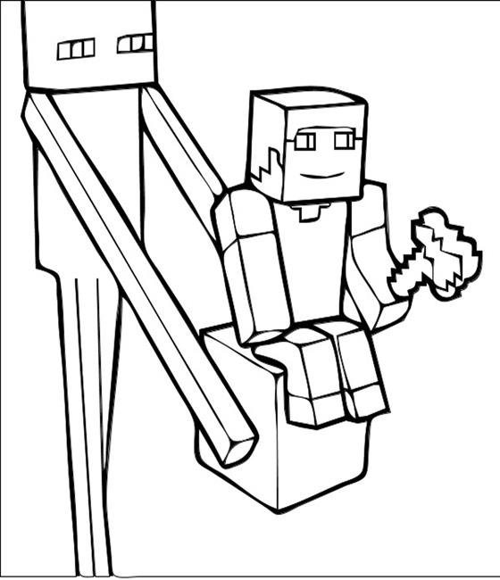 560x650 Minecraft Enderman Coloring Pages