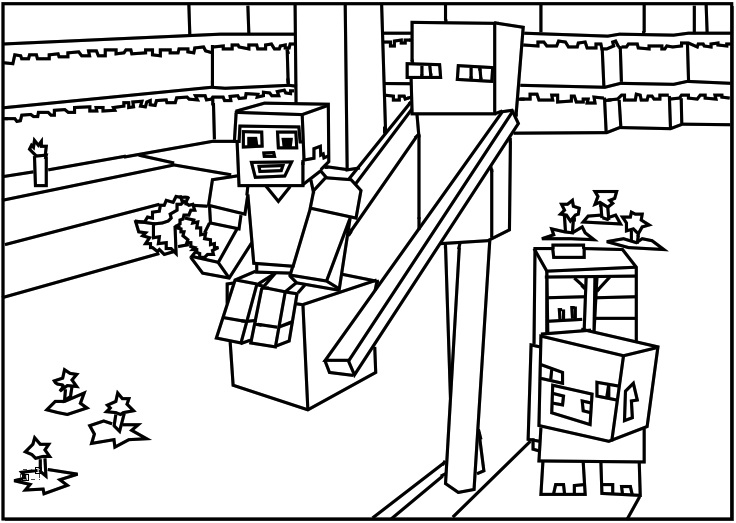 736x523 Printable Roblox Minecraft Enderman Coloring Page Damian'S