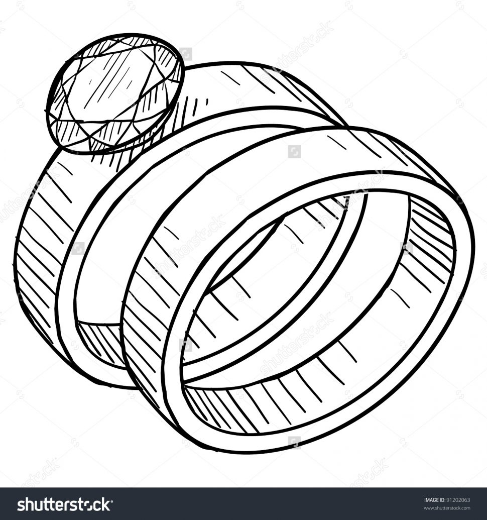 970x1035 Drawing Of A Ring Wedding Rings Wedding Ring Coloring Pages