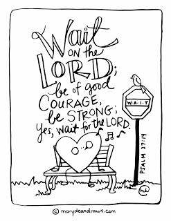 247x320 The Courage To Wait + Psalm 2714 Bible Verse Coloring Page