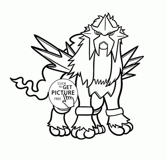 564x544 Legendary Pokemon Entei Coloring Pages For Kids, Pokemon