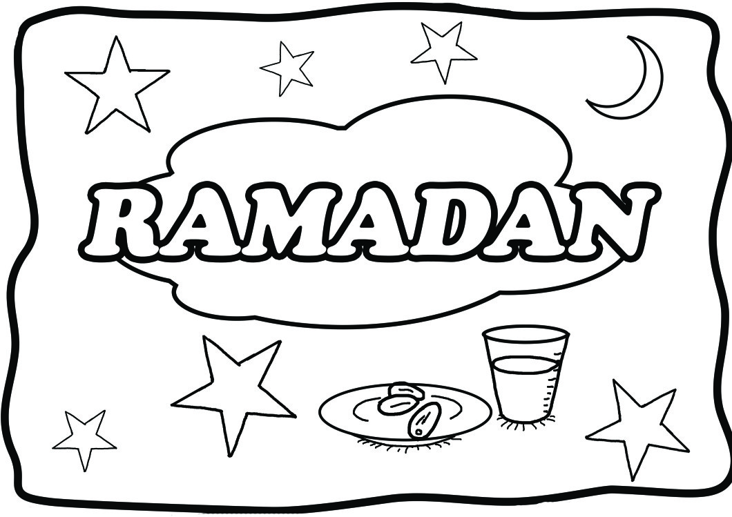 1060x749 Free Ramadan Coloring Pages Silver Envelope Within Thoughts Page