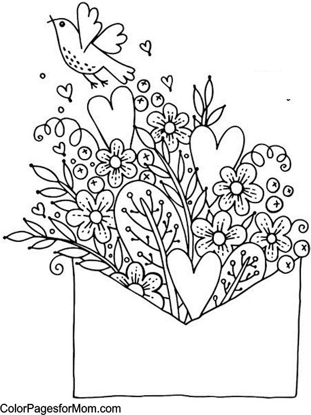 617x824 Hearts Coloring Page 17 Crafts C Clip Art Amp Colored Stamps